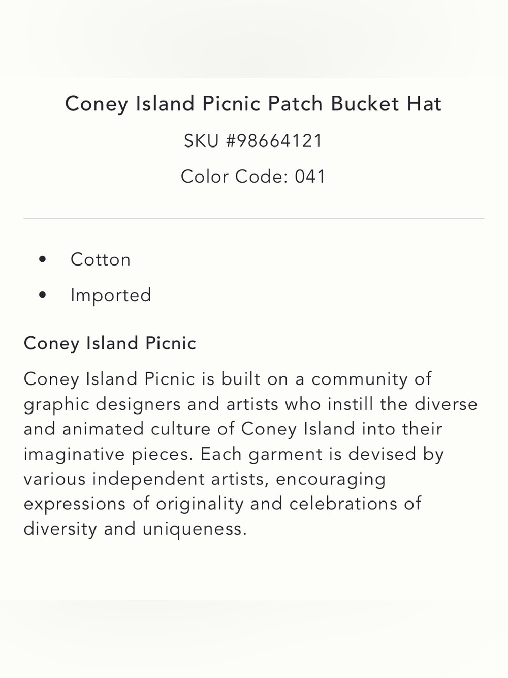 Anthropologie x Coney Island Picnic Patch Bucket Hat - Picture 9 of 10
